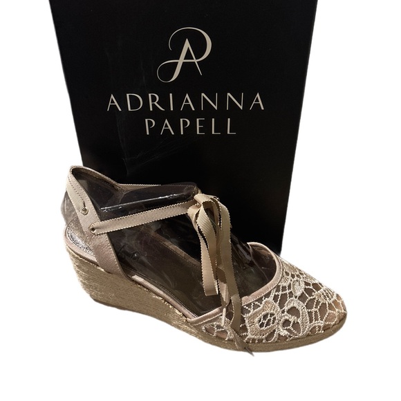Adrianna Papell | Elegant Lace Wedge Espadrilles - Picture 3 of 5